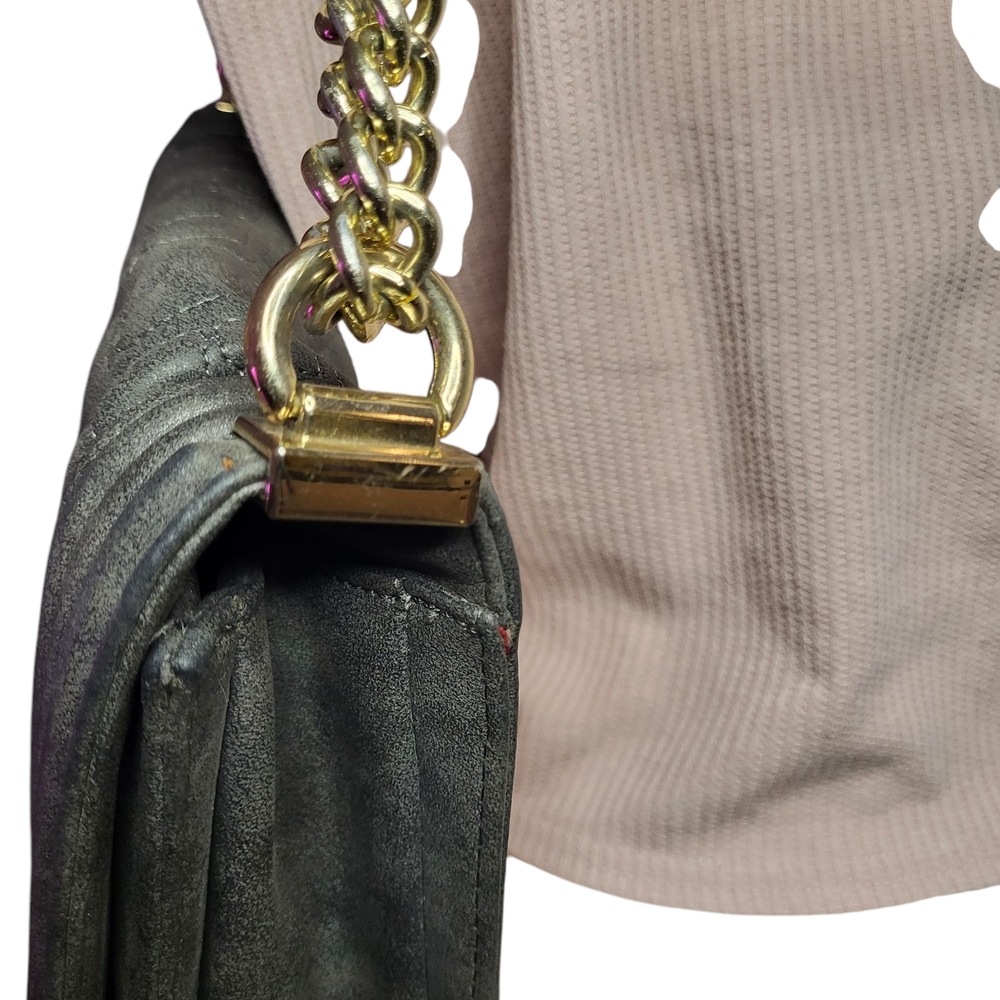 Gray Suede Jacket With Button Details - image 8